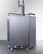 Accucold Built-in commercially approved dual tap cold brew kegerator in stainless steel (Model SBC682CFTWINLHD)