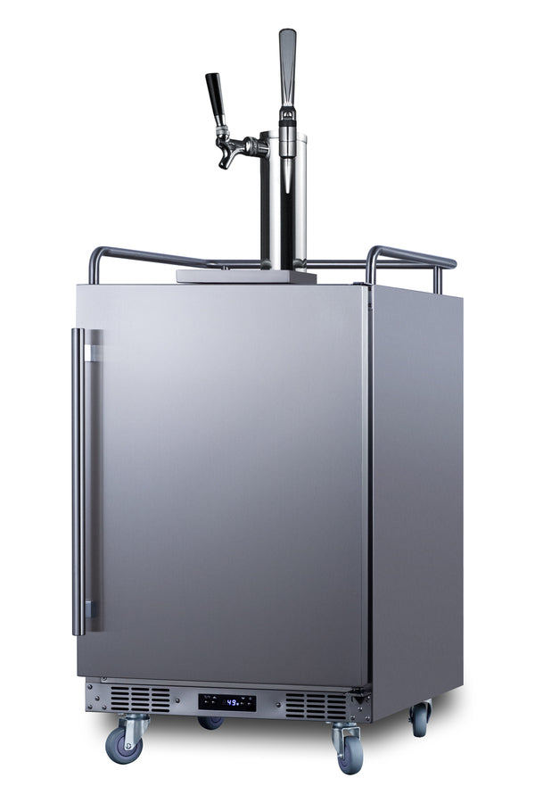 Built-in commercially approved dual tap combo cold brew and nitro coffee kegerator in stainless steel (Model SBC682CMTWI
