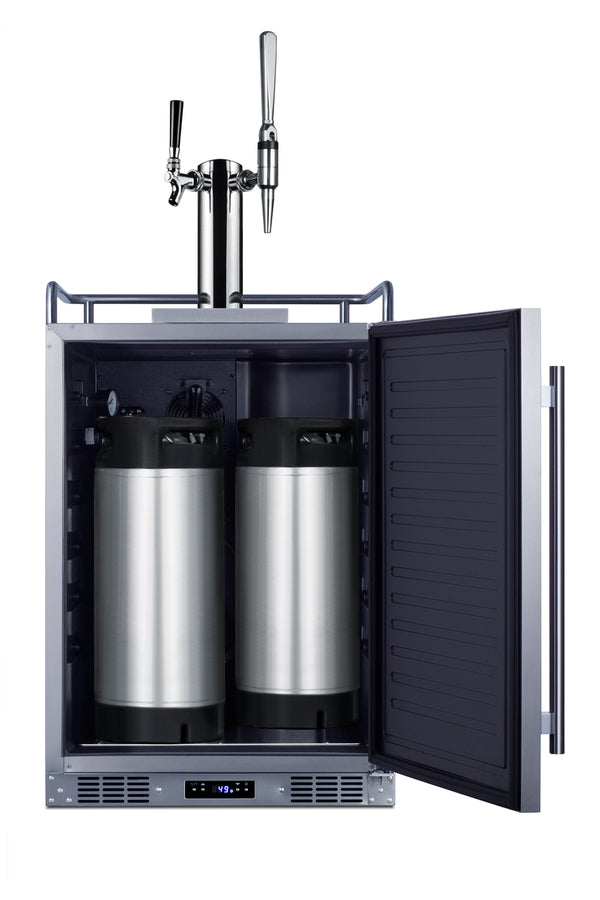 Accucold Built-in commercially approved dual tap combo cold brew and nitro coffee kegerator in stainless steel (Model SBC682CMTWIN)