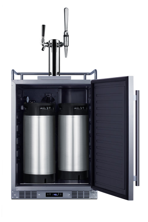 Accucold Built-in commercially approved dual tap combo cold brew and nitro coffee kegerator in stainless steel (Model SBC682CMTWIN)