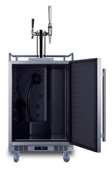 Built-in commercially approved dual tap combo cold brew and nitro coffee kegerator in stainless steel (Model SBC682CMTWI