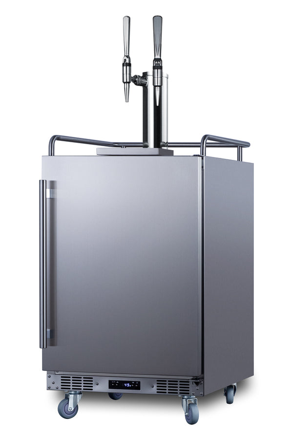 Accucold Built-in commercially approved dual tap nitro coffee kegerator in stainless steel (Model SBC682NCFTWINLHD)