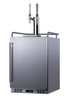 Accucold Built-in commercially approved dual tap nitro coffee kegerator in stainless steel (Model SBC682NCFTWINLHD)