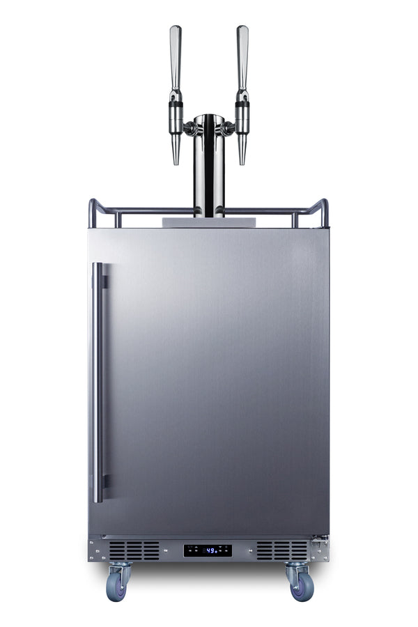 Accucold Built-in commercially approved dual tap nitro coffee kegerator in stainless steel (Model SBC682NCFTWINLHD)