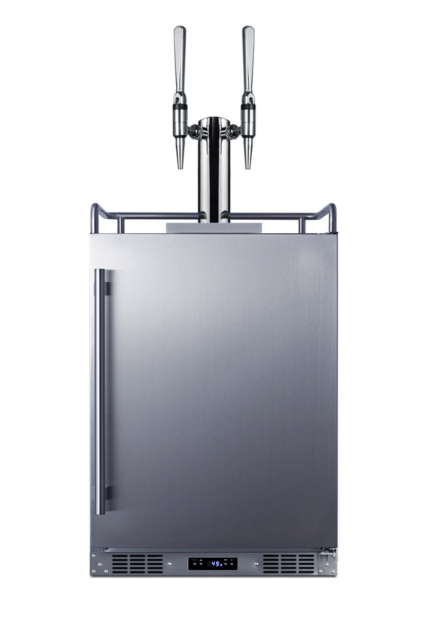 Accucold Built-in commercially approved dual tap nitro coffee kegerator in stainless steel (Model SBC682NCFTWINLHD)