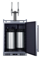 Accucold Built-in commercially approved dual tap nitro coffee kegerator in stainless steel (Model SBC682NCFTWINLHD)