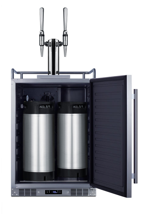Accucold Built-in commercially approved dual tap nitro coffee kegerator in stainless steel (Model SBC682NCFTWINLHD)