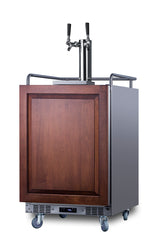 Built-in commercially approved dual tap cold brew kegerator in stainless steel with panel-ready door (Model SBC682PNRCFTWIN) - Angle