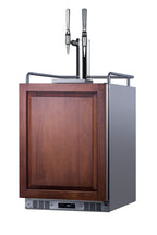 Accucold Built-in commercially approved dual tap nitro coffee kegerator in stainless steel with panel-ready door (Model SBC682PNRNCFTWINLHD)