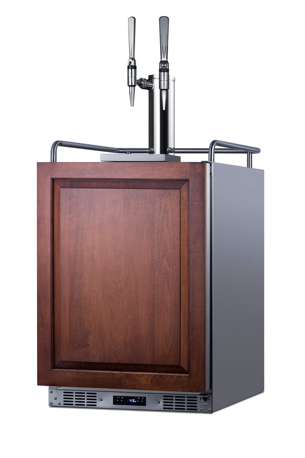 Accucold Built-in commercially approved dual tap nitro coffee kegerator in stainless steel with panel-ready door (Model SBC682PNRNCFTWINLHD)