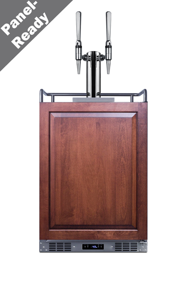 Accucold Built-in commercially approved dual tap nitro coffee kegerator in stainless steel with panel-ready door (Model SBC682PNRNCFTWINLHD)