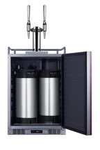 Accucold Built-in commercially approved dual tap nitro coffee kegerator in stainless steel with panel-ready door (Model SBC682PNRNCFTWINLHD)