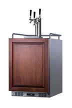 Built-in undercounter triple tap beer kegerator in complete stainless steel with panel-ready door (Model SBC682PNRTRIPLE
