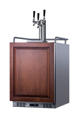 Built-in undercounter triple tap beer kegerator in complete stainless steel with panel-ready door (Model SBC682PNRTRIPLE