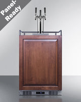 Built-in undercounter triple tap beer kegerator in complete stainless steel with panel-ready door (Model SBC682PNRTRIPLE