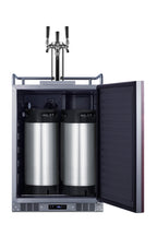 Built-in undercounter triple tap beer kegerator in complete stainless steel with panel-ready door (Model SBC682PNRTRIPLE