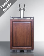 Built-in commercially approved dual tap wine kegerator in stainless steel with panel-ready door (Model SBC682PNRWKDTWINL