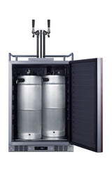 Accucold Built-in commercially approved dual tap wine kegerator in stainless steel with panel-ready door (Model SBC682PNRWKDTWIN)
