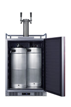Built-in commercially approved dual tap wine kegerator in stainless steel with panel-ready door (Model SBC682PNRWKDTWINL