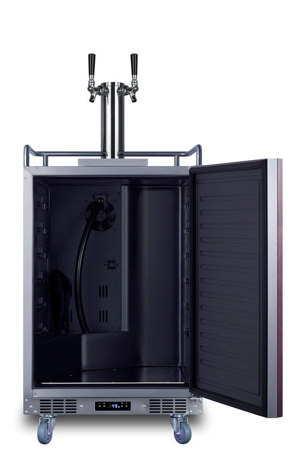 Accucold Built-in commercially approved dual tap wine kegerator in stainless steel with panel-ready door (Model SBC682PNRWKDTWIN)