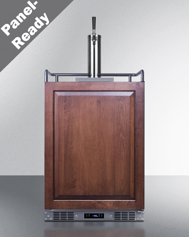Built-in undercounter single tap beer kegerator in complete stainless steel with panel-ready door (Model SBC682PNRLHD)