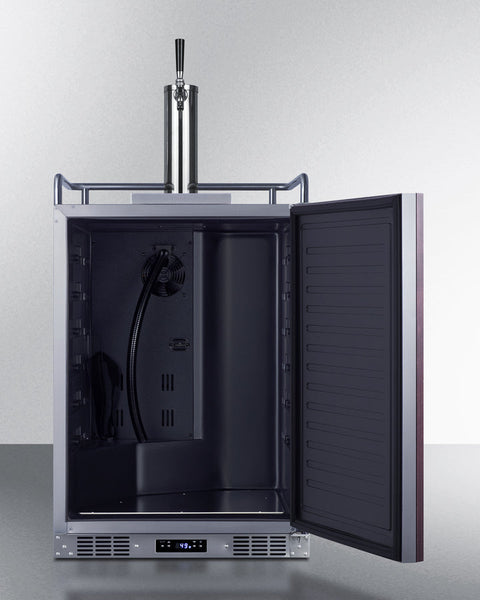 Accucold Built-in undercounter single tap beer kegerator in complete stainless steel with panel-ready door (Model