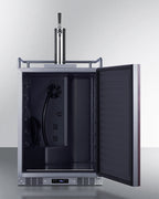 Accucold Built-in undercounter single tap beer kegerator in complete stainless steel with panel-ready door (Model