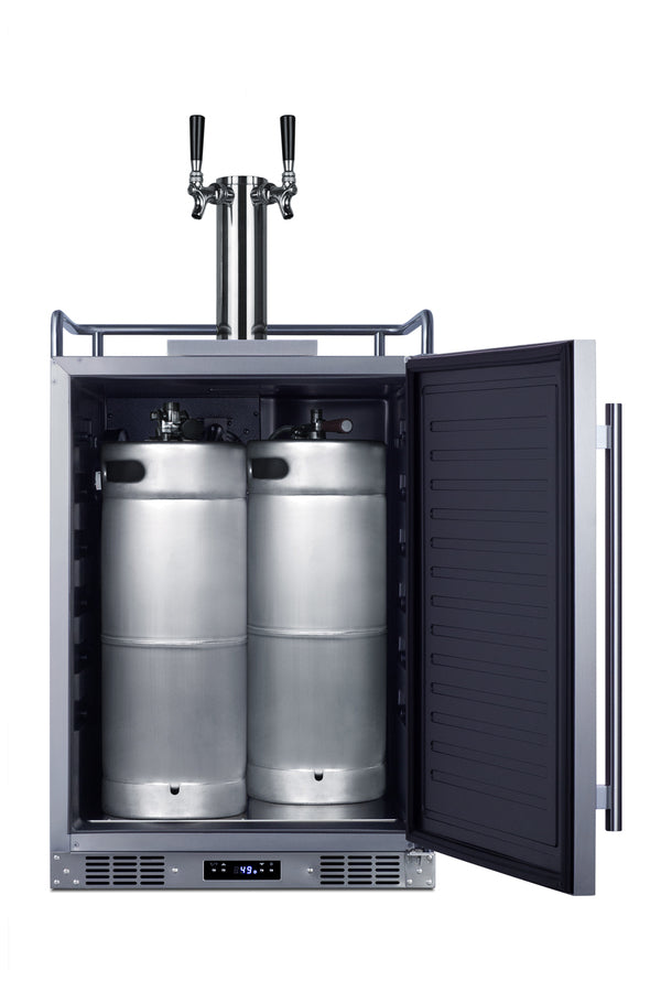 Accucold Built-in commercially approved dual tap wine kegerator in stainless steel (Model SBC682WKDTWINLHD)