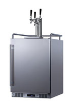 Built-in Undercounter Outdoor Triple Tap Beer Kegerator in Complete Stainless Steel - Angle