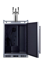 Built-in Undercounter Outdoor Triple Tap Beer Kegerator in Complete Stainless Steel - Open