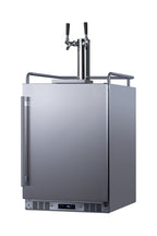 Built-in Undercounter Outdoor Double Tap Beer Kegerator in Complete Stainless Steel