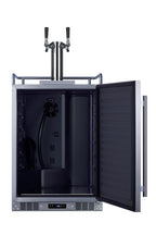 Built-in Undercounter Outdoor Double Tap Beer Kegerator in Complete Stainless Steel