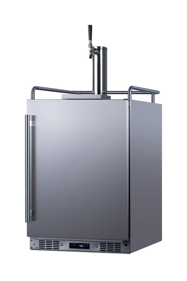 Built-in undercounter outdoor single tap beer kegerator in complete stainless steel (Model SBC683OS)