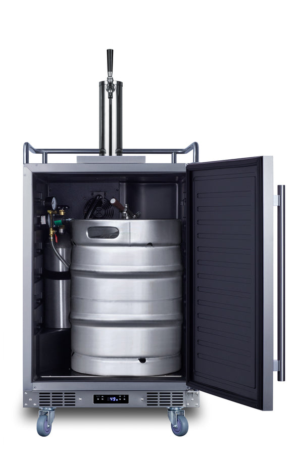 Built-in undercounter outdoor single tap beer kegerator in complete stainless steel (Model SBC683OS)