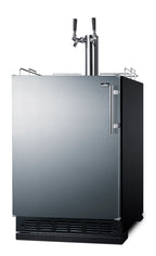 Commercial dual tap cold brew kegerator designed for built-in applications (Model SBC7BRSCF2LHD) - Angle