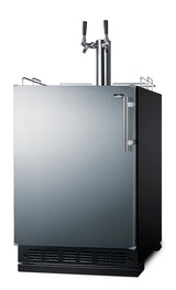 Commercial dual tap cold brew kegerator designed for built-in applications (Model SBC7BRSCF2LHD) - Angle
