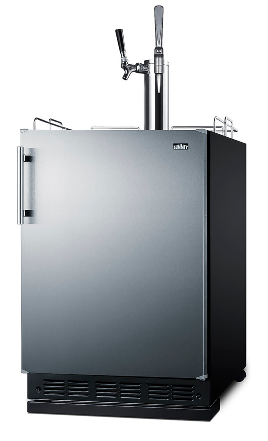 Commercial dual tap cold brew/nitro coffee kegerator designed for built-in applications (Model SBC7BRSCM2)