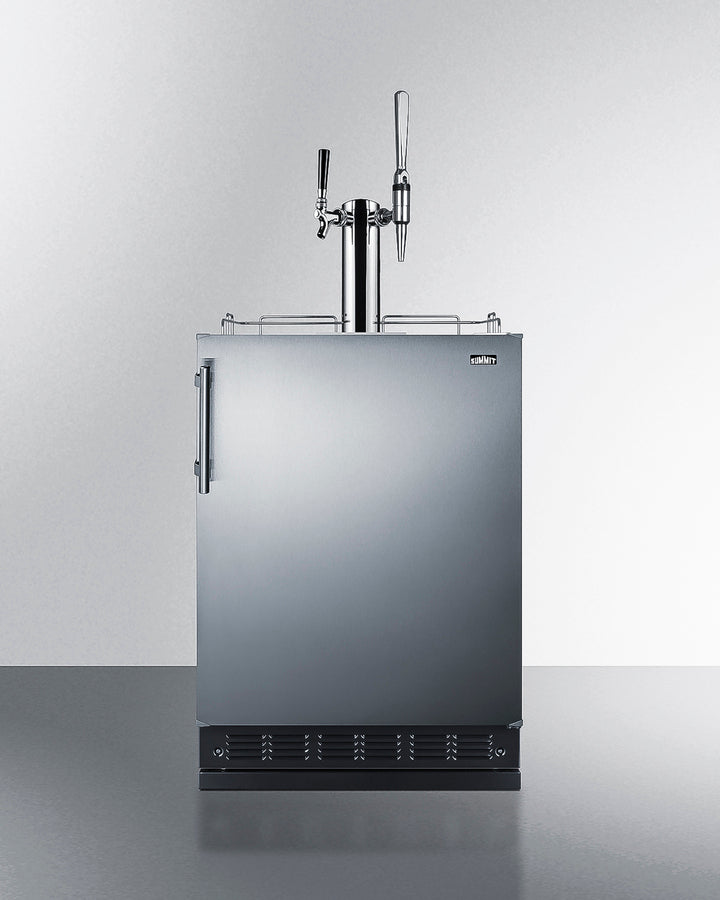 Commercial dual tap cold brew/nitro coffee kegerator designed for built-in applications (Model SBC7BRSCM2)