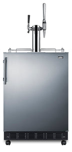 Commercial dual tap cold brew/nitro coffee kegerator designed for built-in applications (Model SBC7BRSCM2)