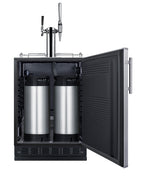 Commercial dual tap cold brew/nitro coffee kegerator designed for built-in applications (Model SBC7BRSCM2)