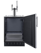 Commercial dual tap cold brew/nitro coffee kegerator designed for built-in applications (Model SBC7BRSCM2)