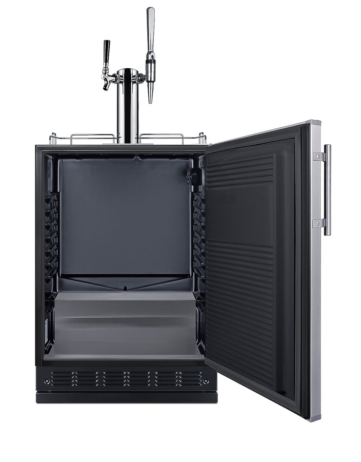 Commercial dual tap cold brew/nitro coffee kegerator designed for built-in applications (Model SBC7BRSCM2)
