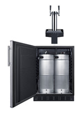 ADA height built-in undercounter Floating Tap Kegerator, requires no countertop drilling, ADA (Model SBC7BRSFLTWADALHD)