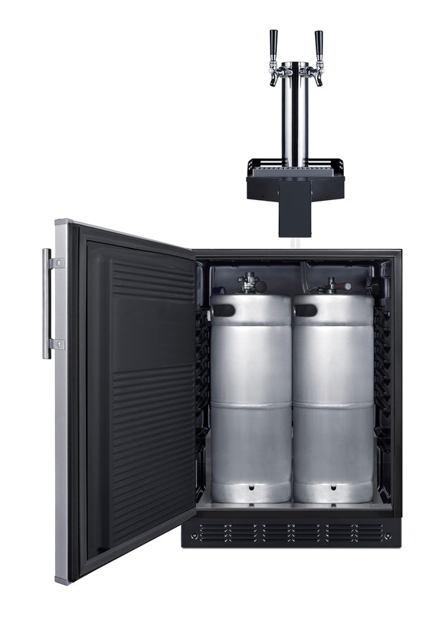 ADA height built-in undercounter Floating Tap Kegerator, requires no countertop drilling, ADA (Model SBC7BRSFLTWADALHD)