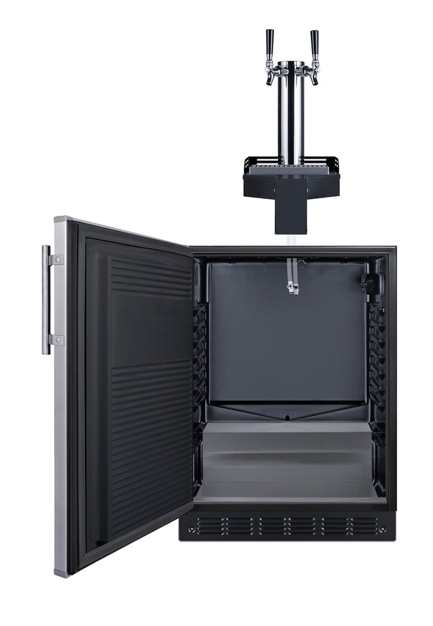 ADA height built-in undercounter Floating Tap Kegerator, requires no countertop drilling, ADA (Model SBC7BRSFLTWADALHD)