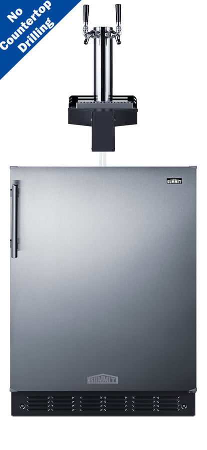 Accucold ADA height built-in undercounter Floating Tap Kegerator, requires no countertop drilling, ADA (Model SBC7BRSFLTWADA)