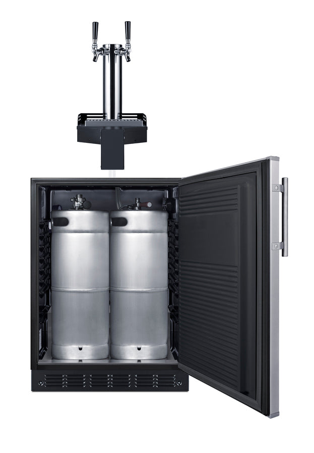 Accucold ADA height built-in undercounter Floating Tap Kegerator, requires no countertop drilling, ADA (Model SBC7BRSFLTWADA)