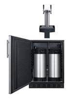 Accucold ADA height built-in undercounter Floating Tap Kegerator, requires no countertop drilling, ADA (Model SBC7BRSFLTWCFADALHD)