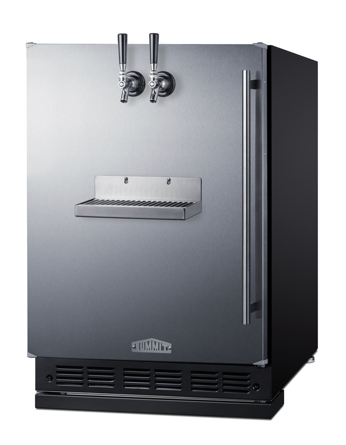Built-in undercounter front tap kegerator for commercial or home use (Model SBC7BRSFRTPLHD) - Angle