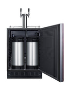 Commercial dual tap cold brew kegerator designed for built-in applications (Model SBC7BRSIFCF2LHD) - Full